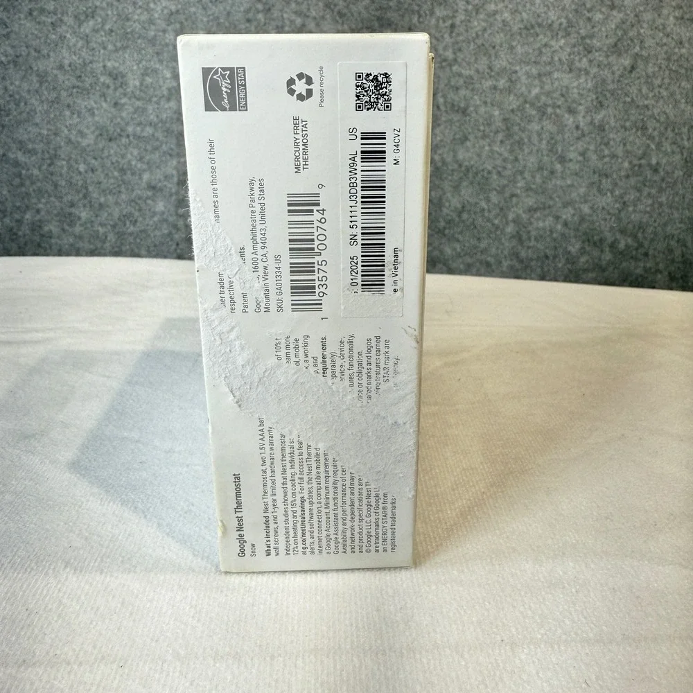 Google Nest Thermostat White Smart Home Energy Saving Control from Anywhere